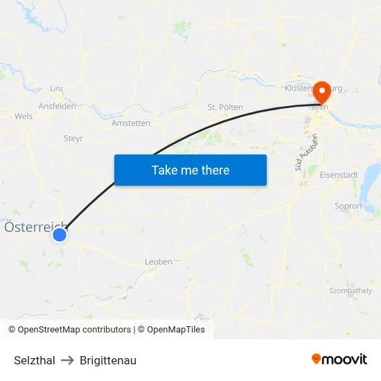 Selzthal to Brigittenau map