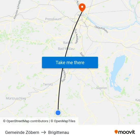 Gemeinde Zöbern to Brigittenau map