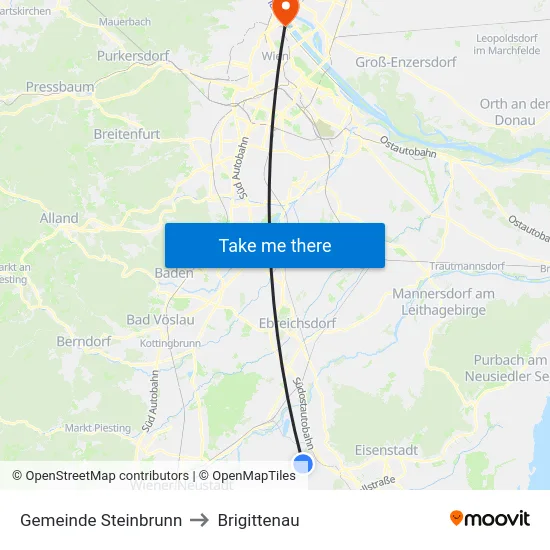 Gemeinde Steinbrunn to Brigittenau map