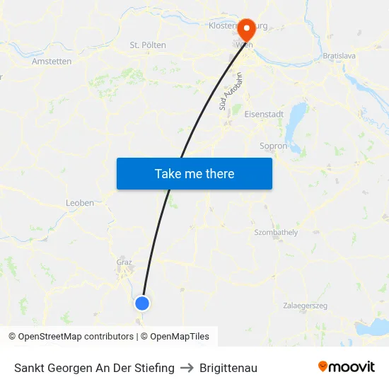 Sankt Georgen An Der Stiefing to Brigittenau map