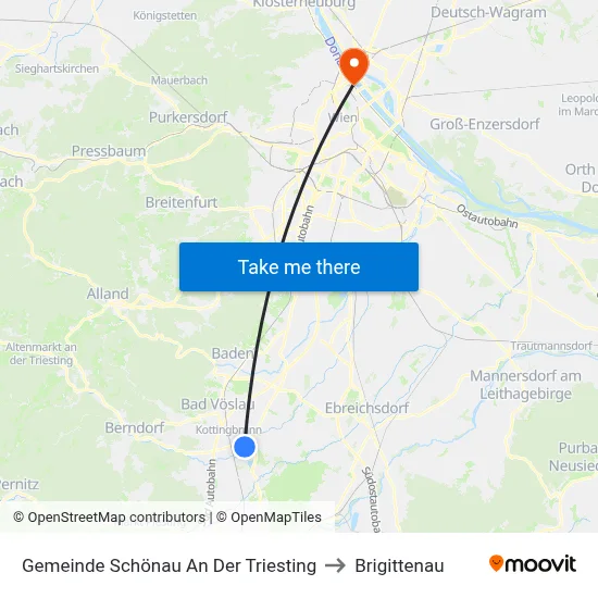 Gemeinde Schönau An Der Triesting to Brigittenau map