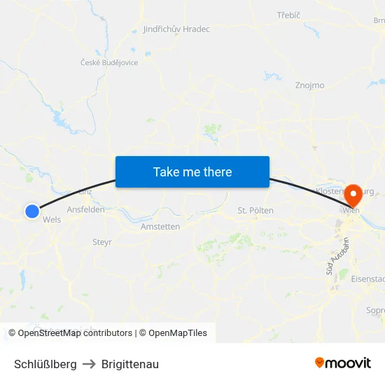 Schlüßlberg to Brigittenau map