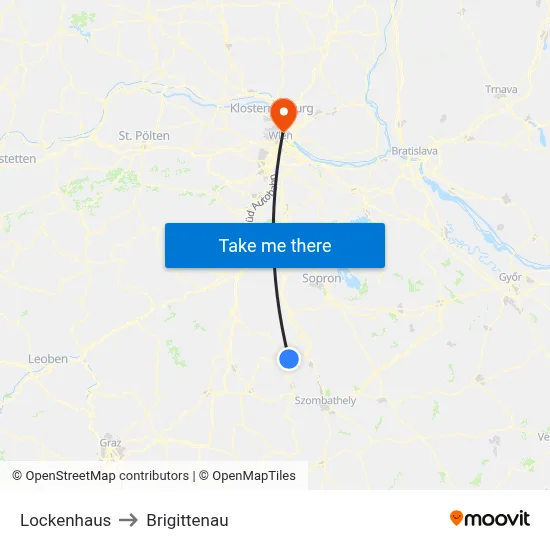 Lockenhaus to Brigittenau map