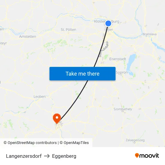 Langenzersdorf to Eggenberg map