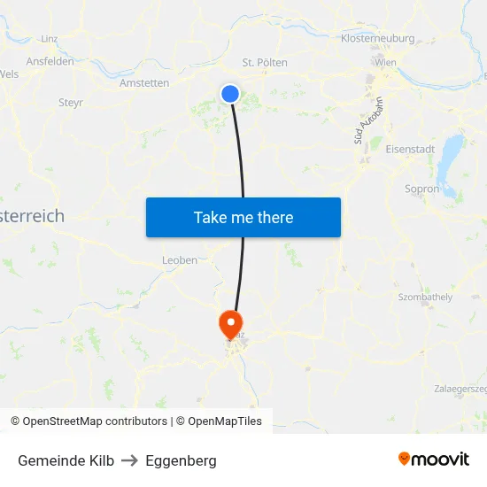 Gemeinde Kilb to Eggenberg map