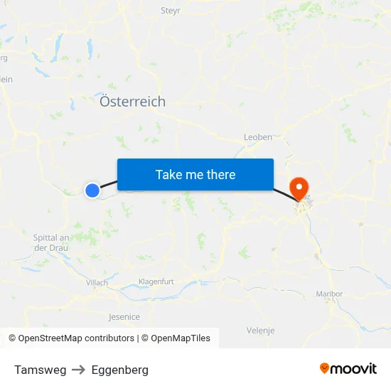 Tamsweg to Eggenberg map