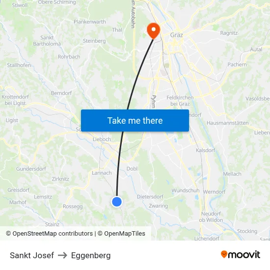 Sankt Josef to Eggenberg map