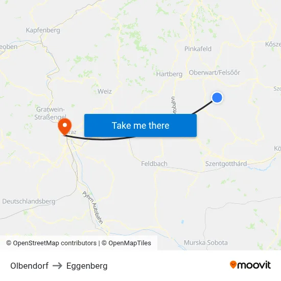 Olbendorf to Eggenberg map