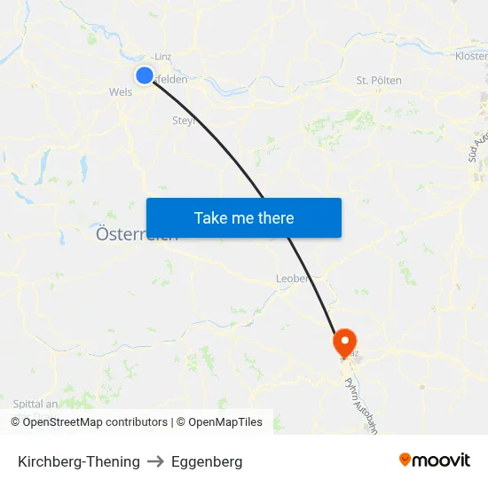 Kirchberg-Thening to Eggenberg map