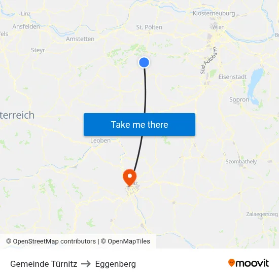 Gemeinde Türnitz to Eggenberg map