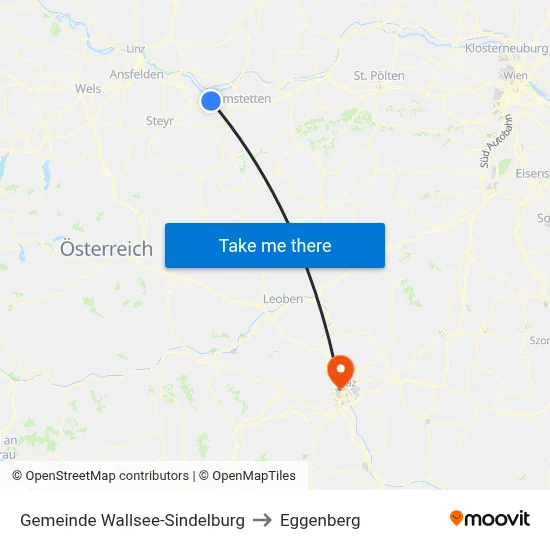 Gemeinde Wallsee-Sindelburg to Eggenberg map