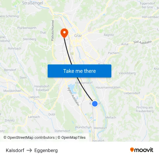 Kalsdorf to Eggenberg map