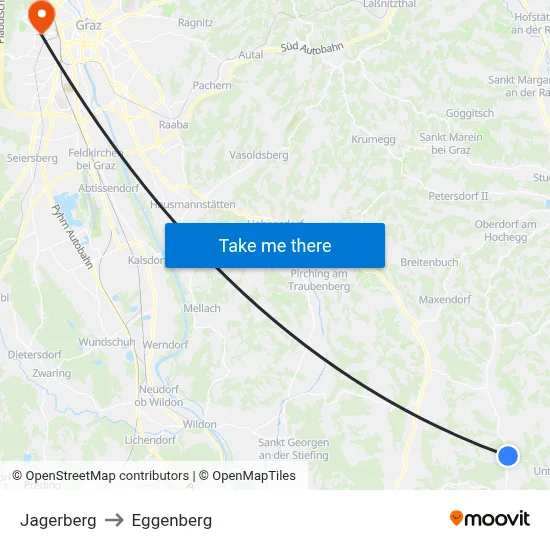 Jagerberg to Eggenberg map