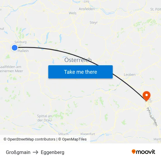 Großgmain to Eggenberg map