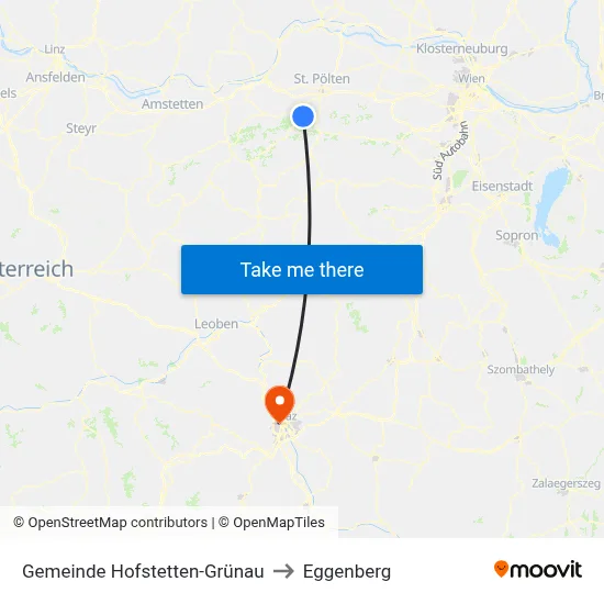 Gemeinde Hofstetten-Grünau to Eggenberg map