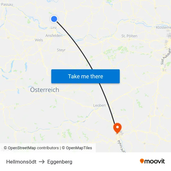 Hellmonsödt to Eggenberg map