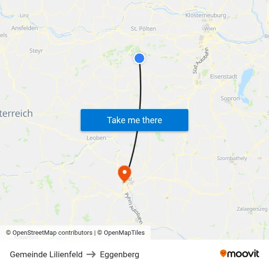 Gemeinde Lilienfeld to Eggenberg map