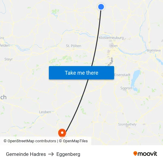 Gemeinde Hadres to Eggenberg map