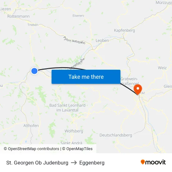 St. Georgen Ob Judenburg to Eggenberg map