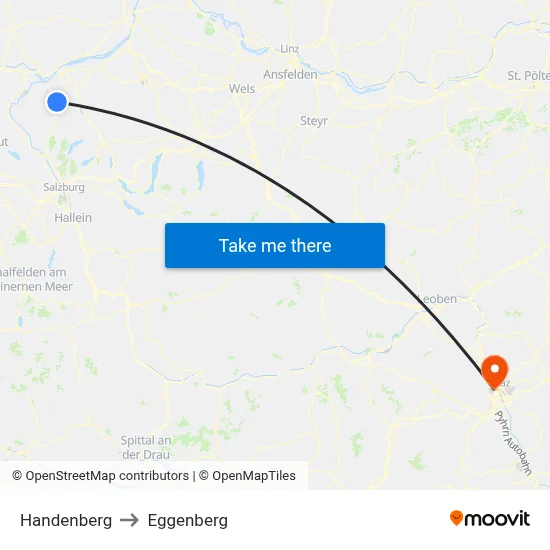 Handenberg to Eggenberg map