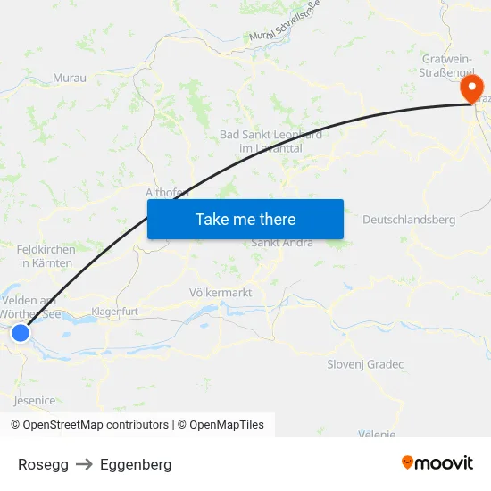 Rosegg to Eggenberg map