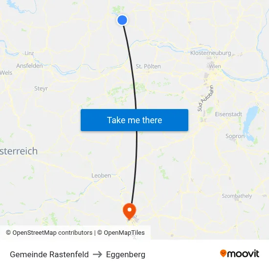Gemeinde Rastenfeld to Eggenberg map