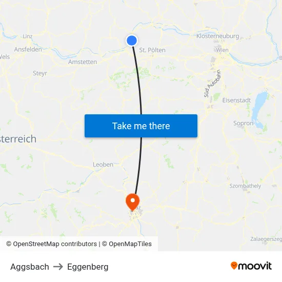 Aggsbach to Eggenberg map