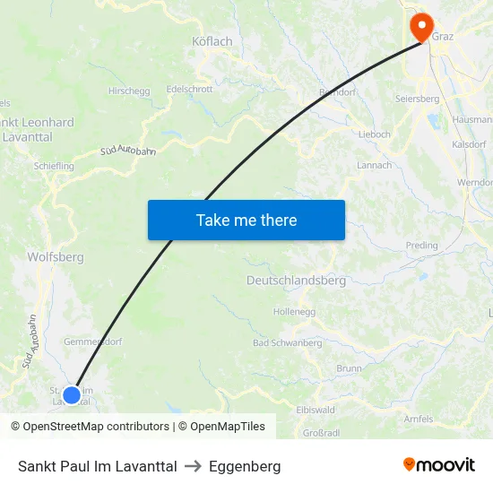 Sankt Paul Im Lavanttal to Eggenberg map