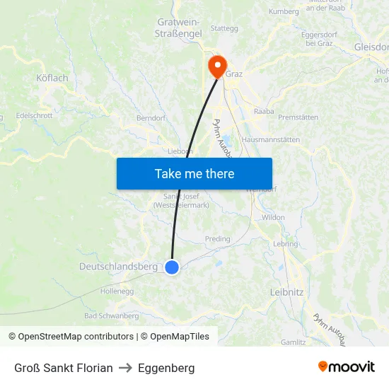 Groß Sankt Florian to Eggenberg map
