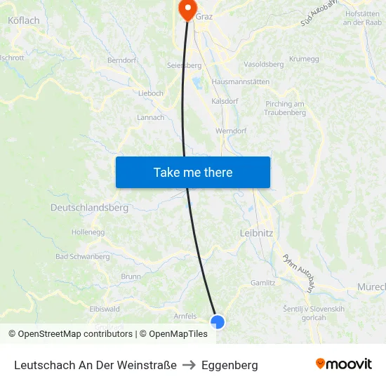 Leutschach An Der Weinstraße to Eggenberg map