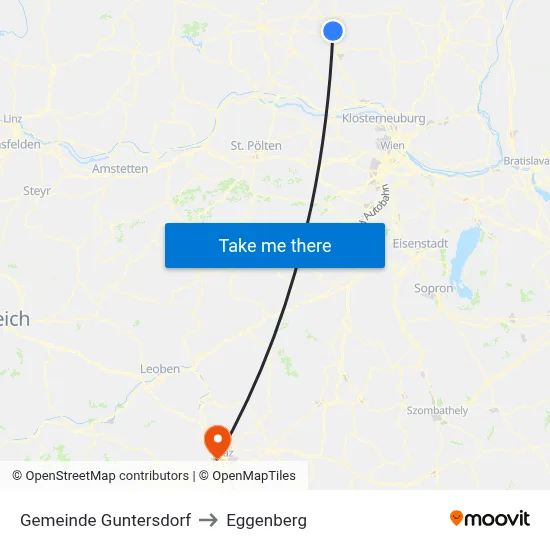 Gemeinde Guntersdorf to Eggenberg map