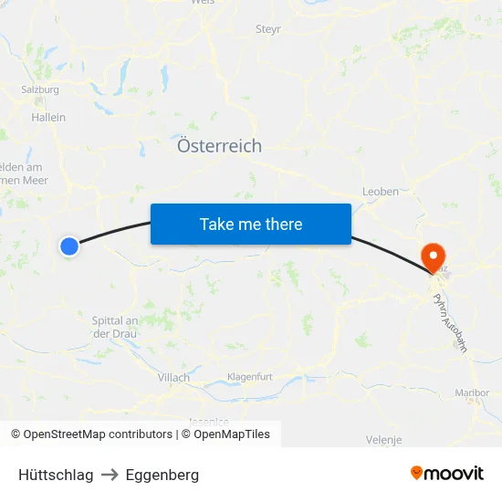 Hüttschlag to Eggenberg map