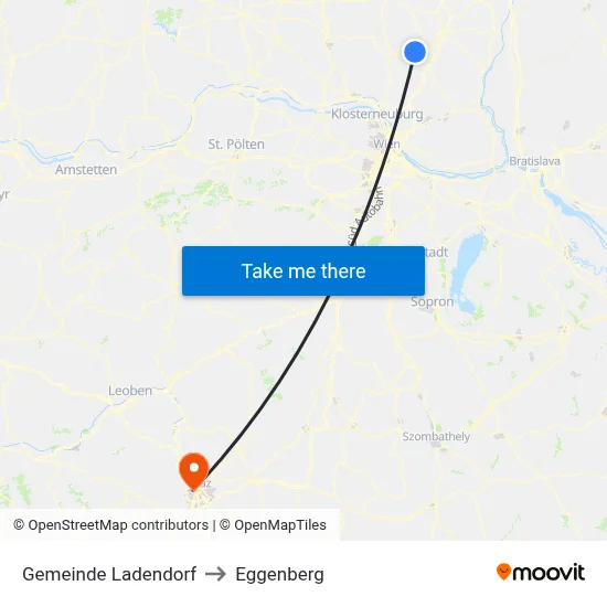 Gemeinde Ladendorf to Eggenberg map