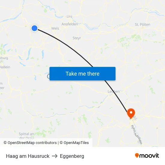 Haag am Hausruck to Eggenberg map