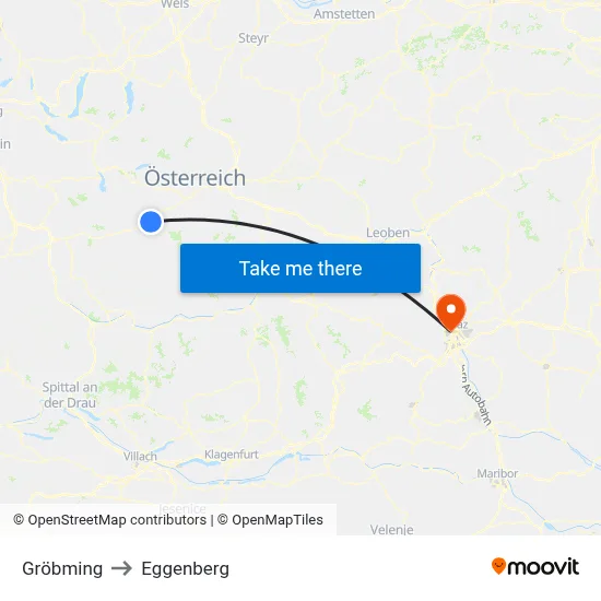 Gröbming to Eggenberg map