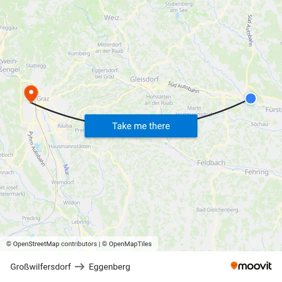 Großwilfersdorf to Eggenberg map