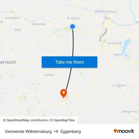 Gemeinde Wilhelmsburg to Eggenberg map