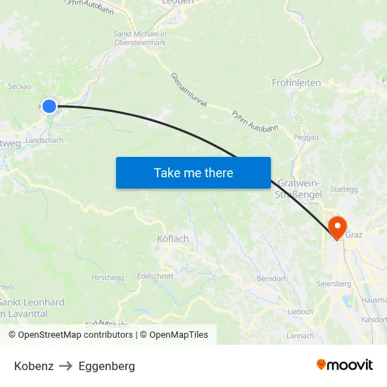 Kobenz to Eggenberg map