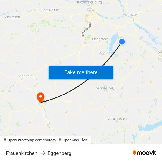 Frauenkirchen to Eggenberg map