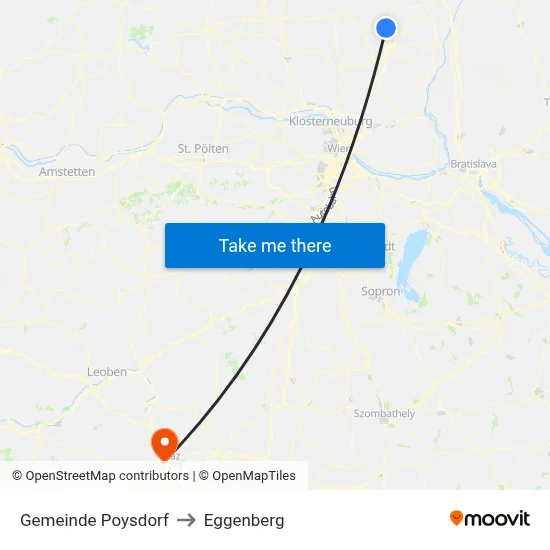 Gemeinde Poysdorf to Eggenberg map
