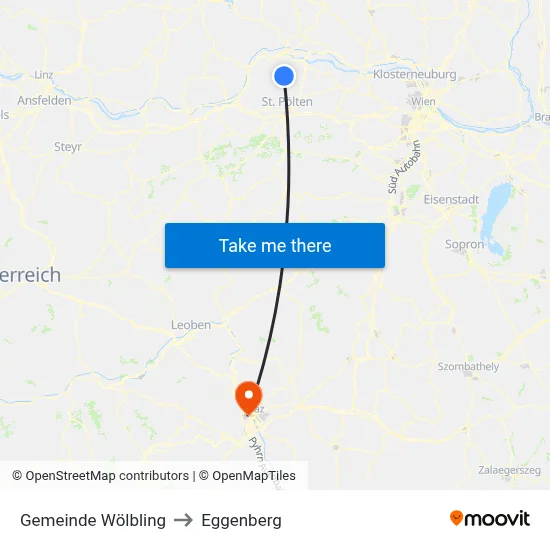 Gemeinde Wölbling to Eggenberg map