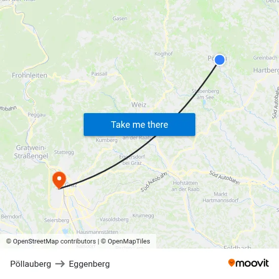 Pöllauberg to Eggenberg map