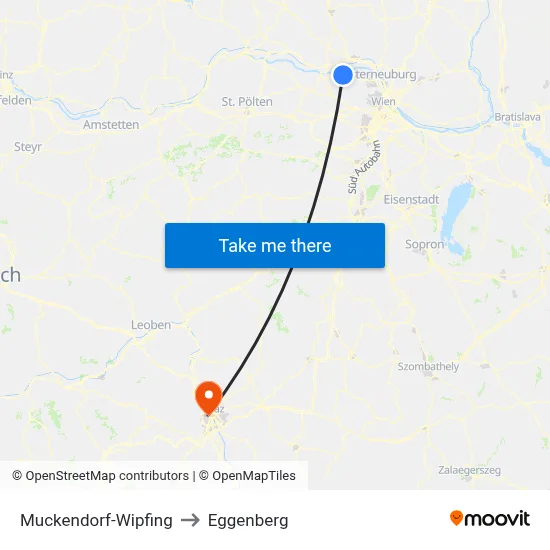 Muckendorf-Wipfing to Eggenberg map