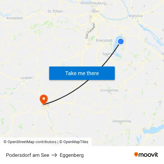 Podersdorf am See to Eggenberg map