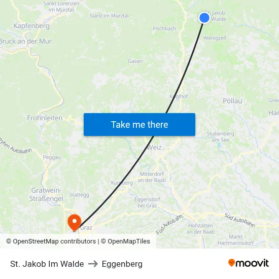 St. Jakob Im Walde to Eggenberg map