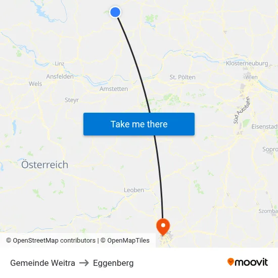 Gemeinde Weitra to Eggenberg map