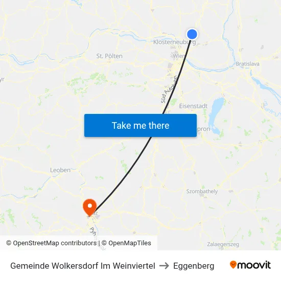 Gemeinde Wolkersdorf Im Weinviertel to Eggenberg map