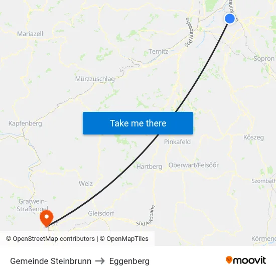 Gemeinde Steinbrunn to Eggenberg map
