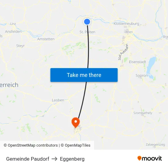Gemeinde Paudorf to Eggenberg map