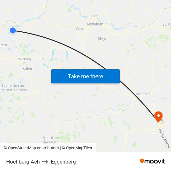 Hochburg-Ach to Eggenberg map